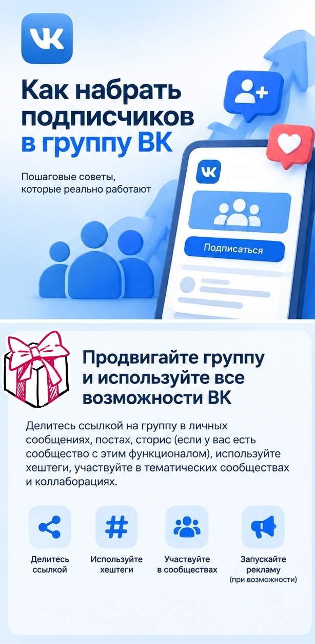 как сделать подписчиков в вк сообществе