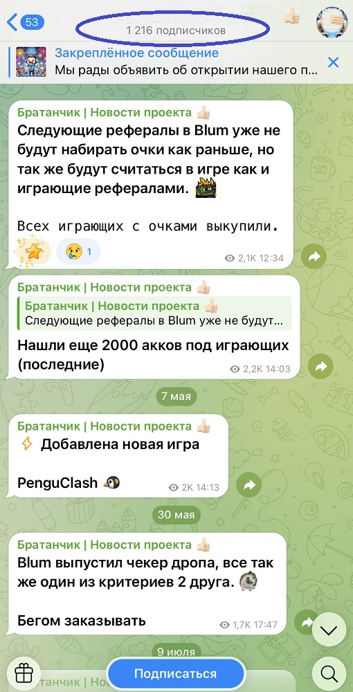 покупка рефералов тг