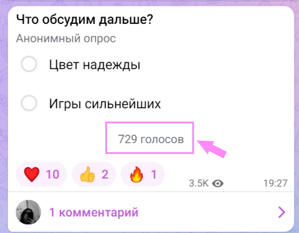 накрутка голосов опроса телеграм